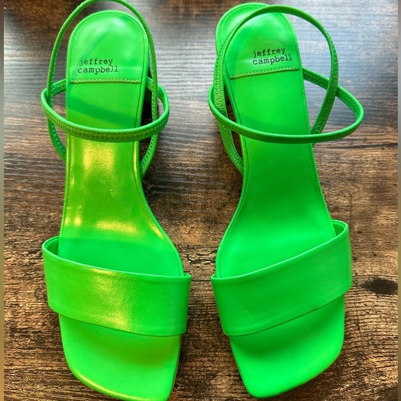 Jeffrey Campbell Women's Adapt Green Block Heels - Picture 14 of 16